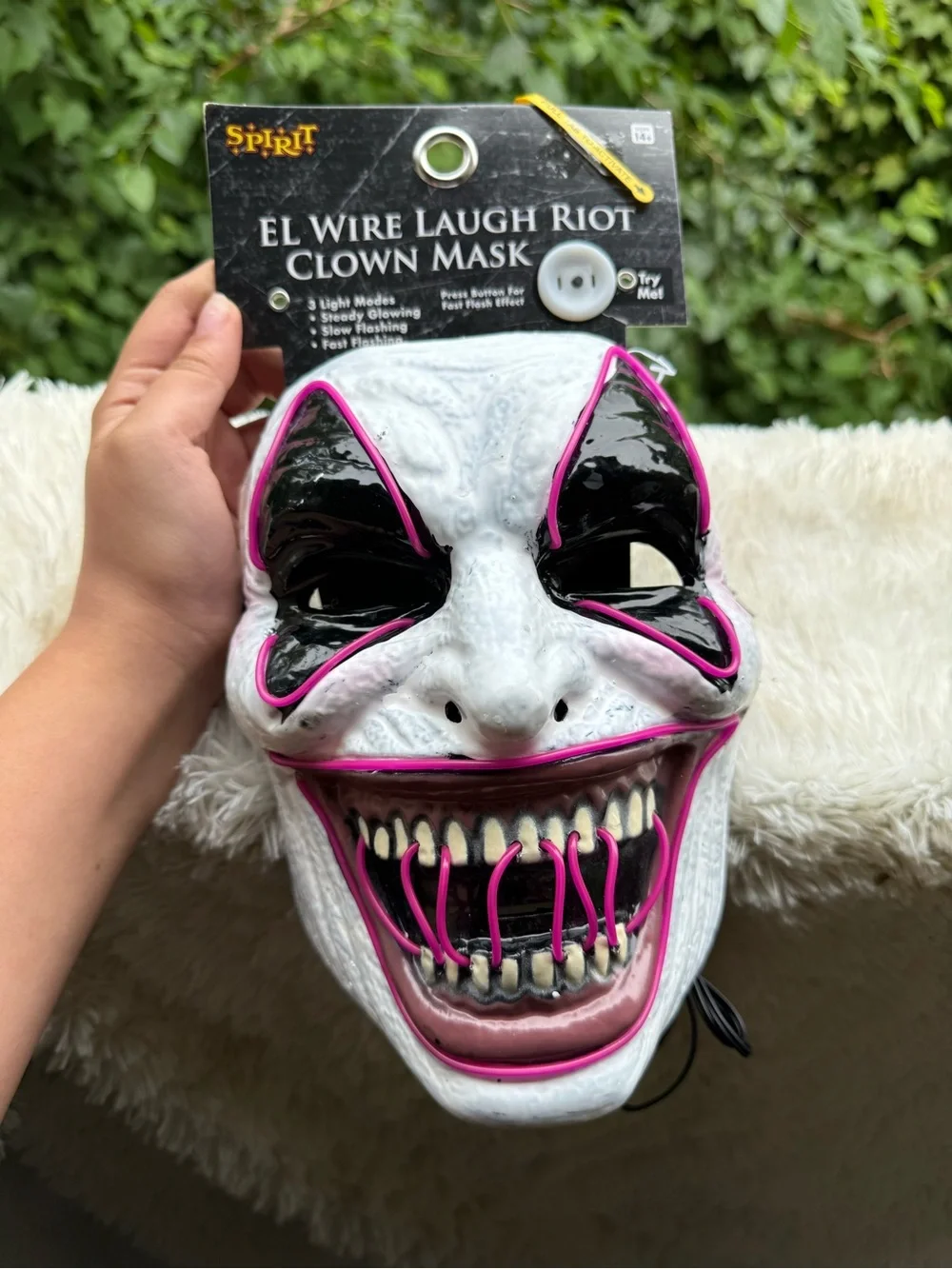 Laughing EL Wire Riot Clown Half Mask